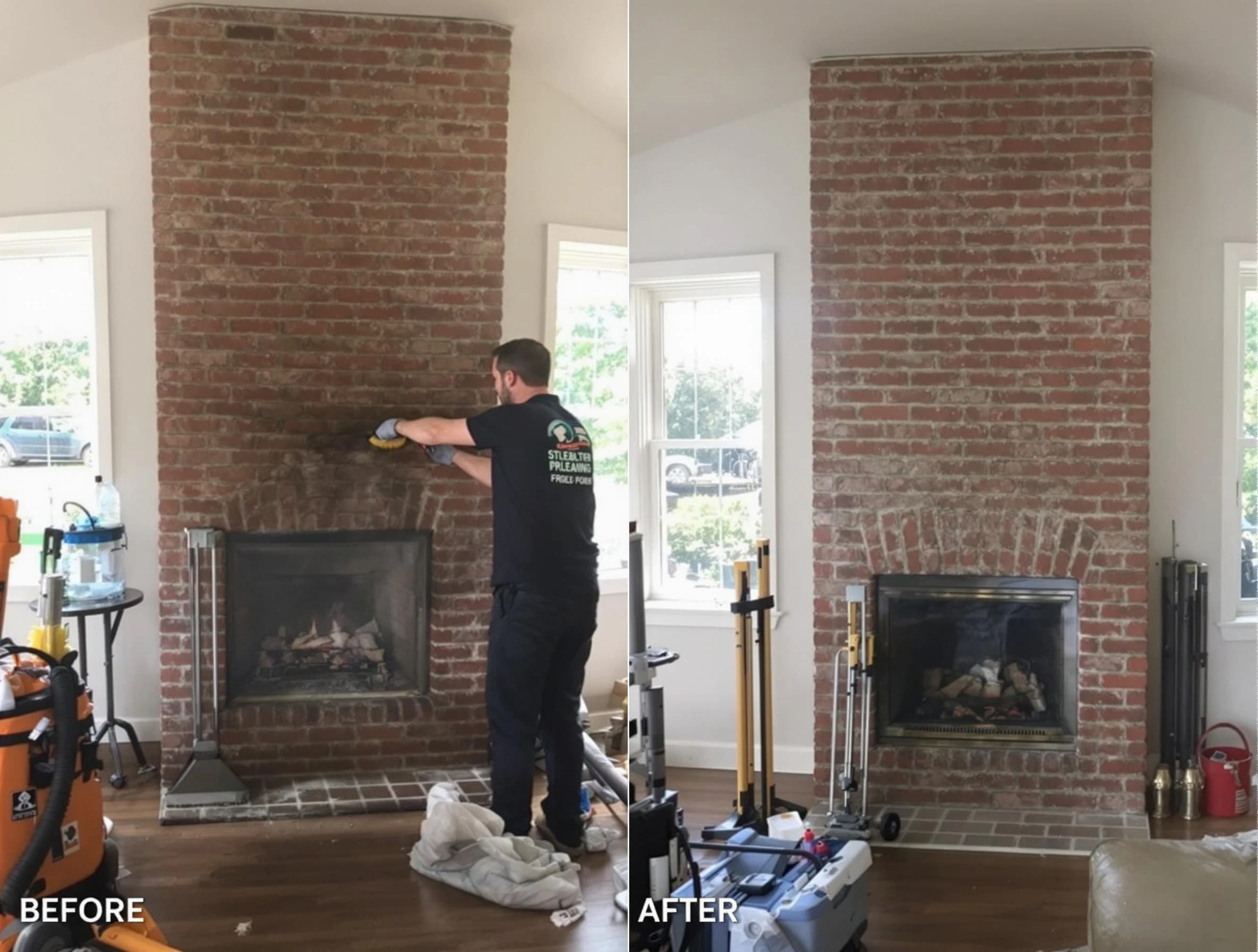 Finished chimney sweeping service by Emporia Chimney Sweep in Emporia, VA