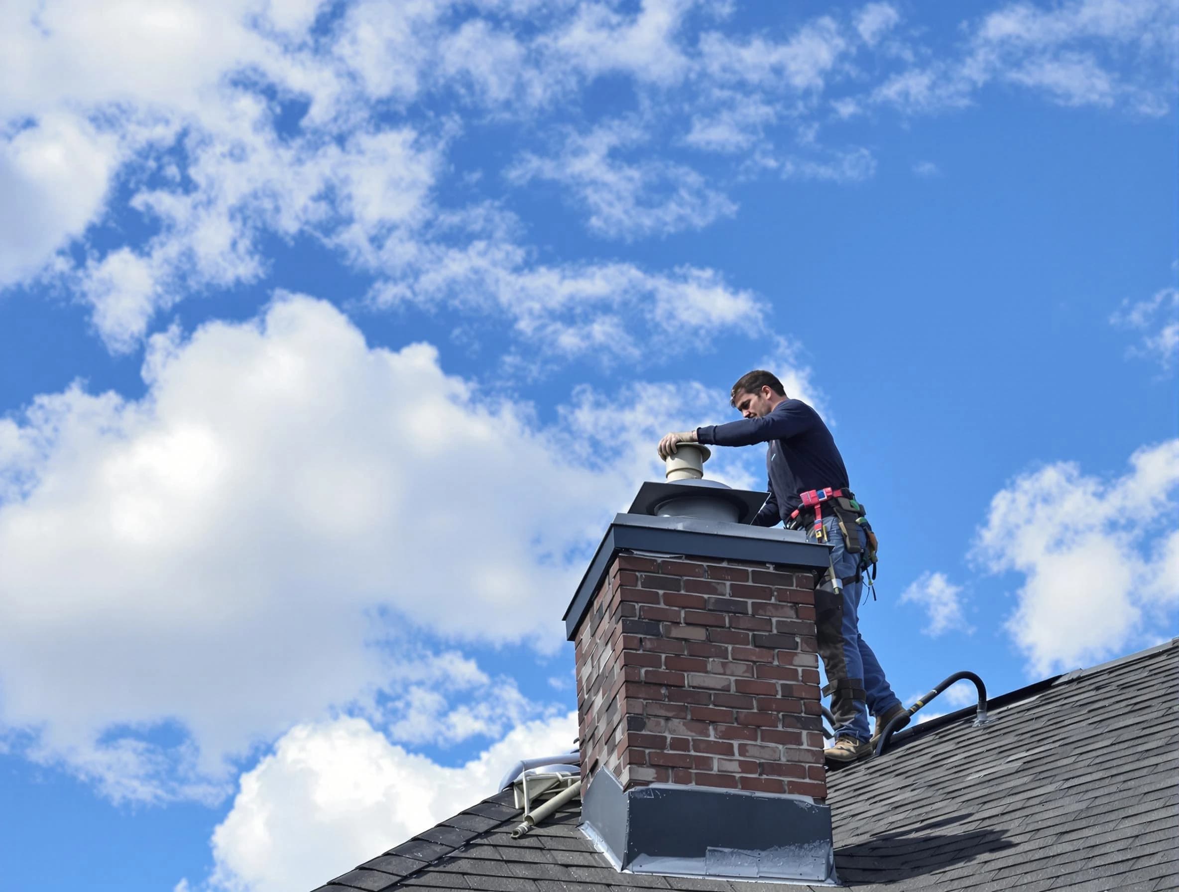 Emporia Chimney Sweep installing a sturdy chimney cap in Emporia, VA