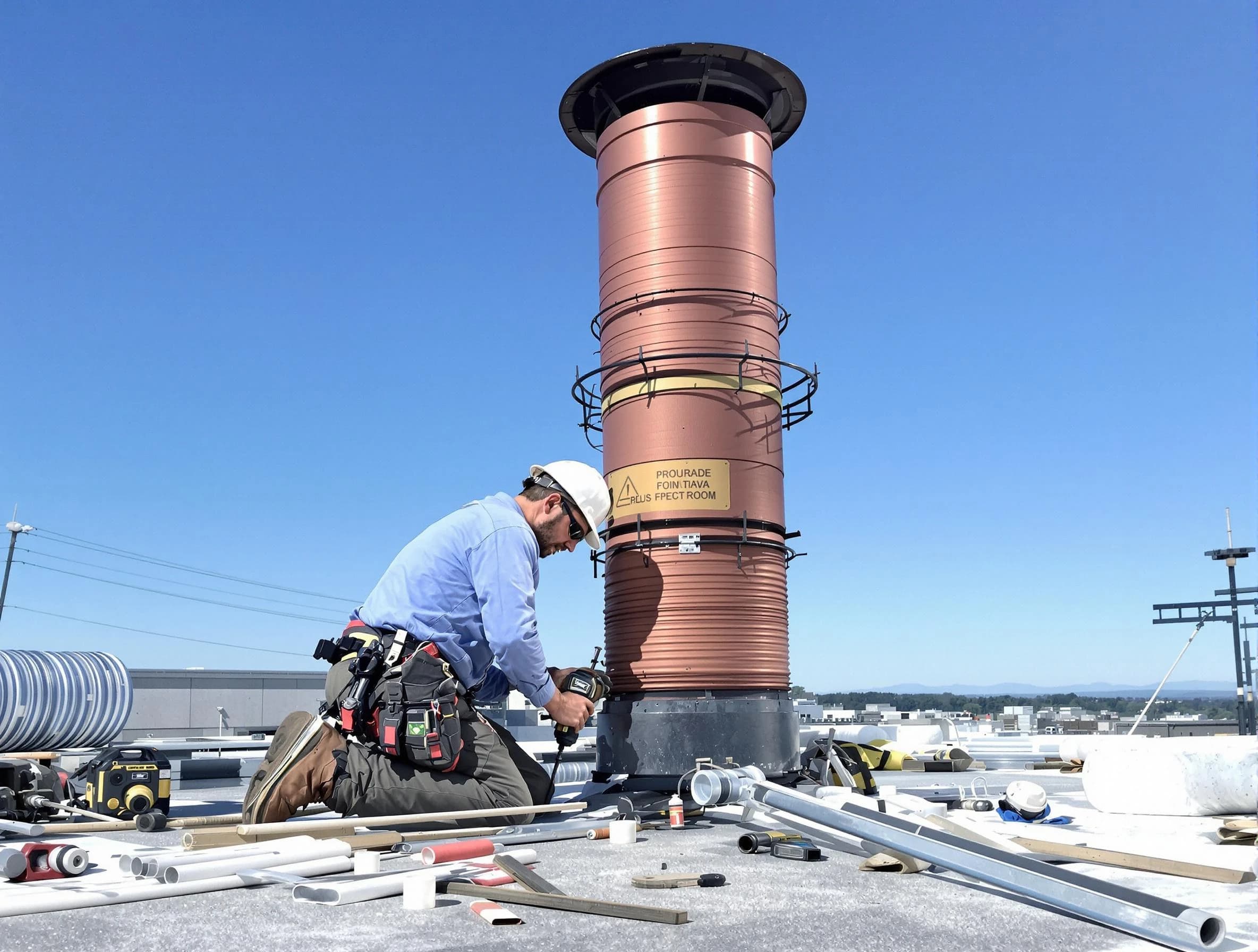 Installed chimney liner by Emporia Chimney Sweep in Emporia, VA