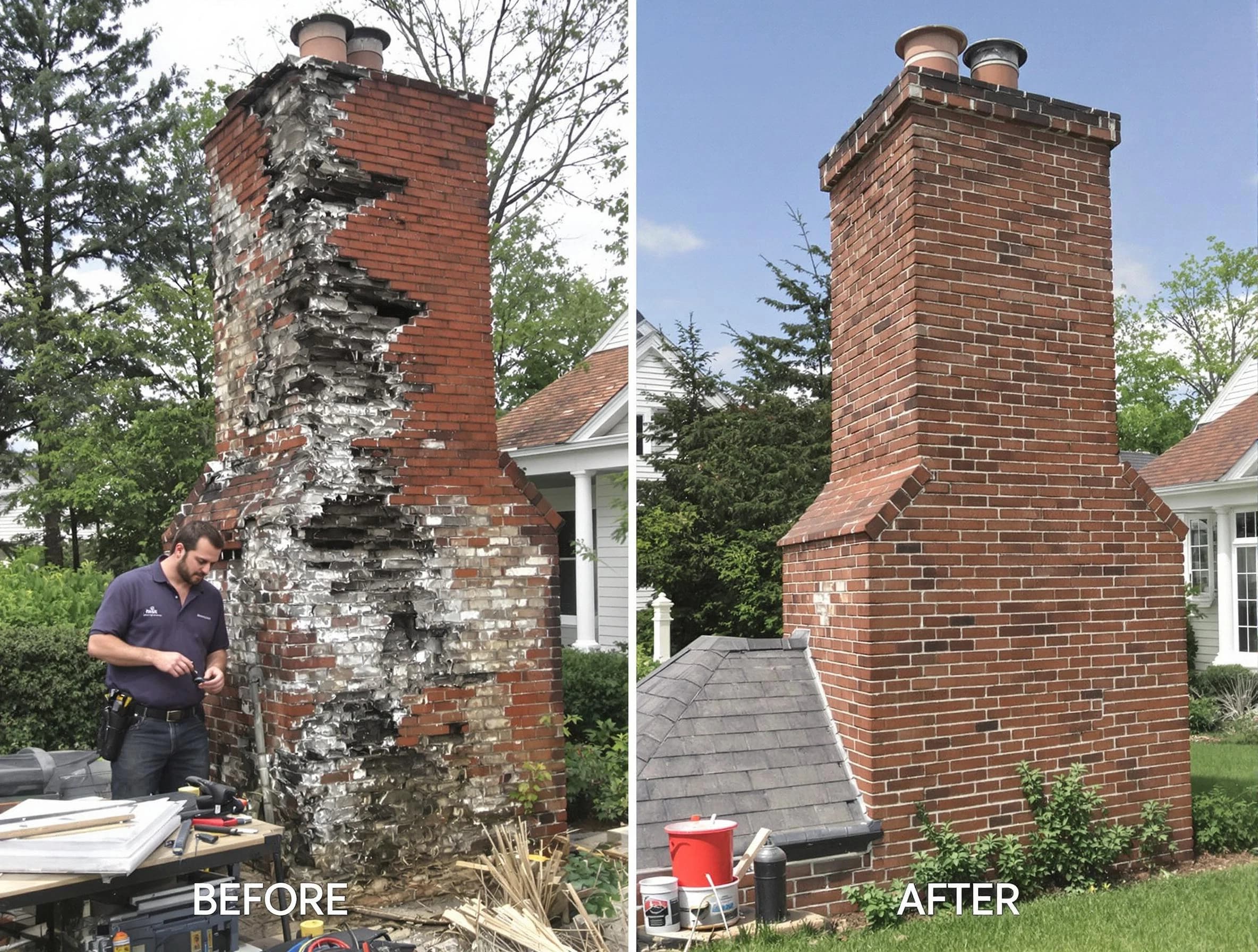 Emporia Chimney Sweep performing a full chimney restoration in Emporia, VA