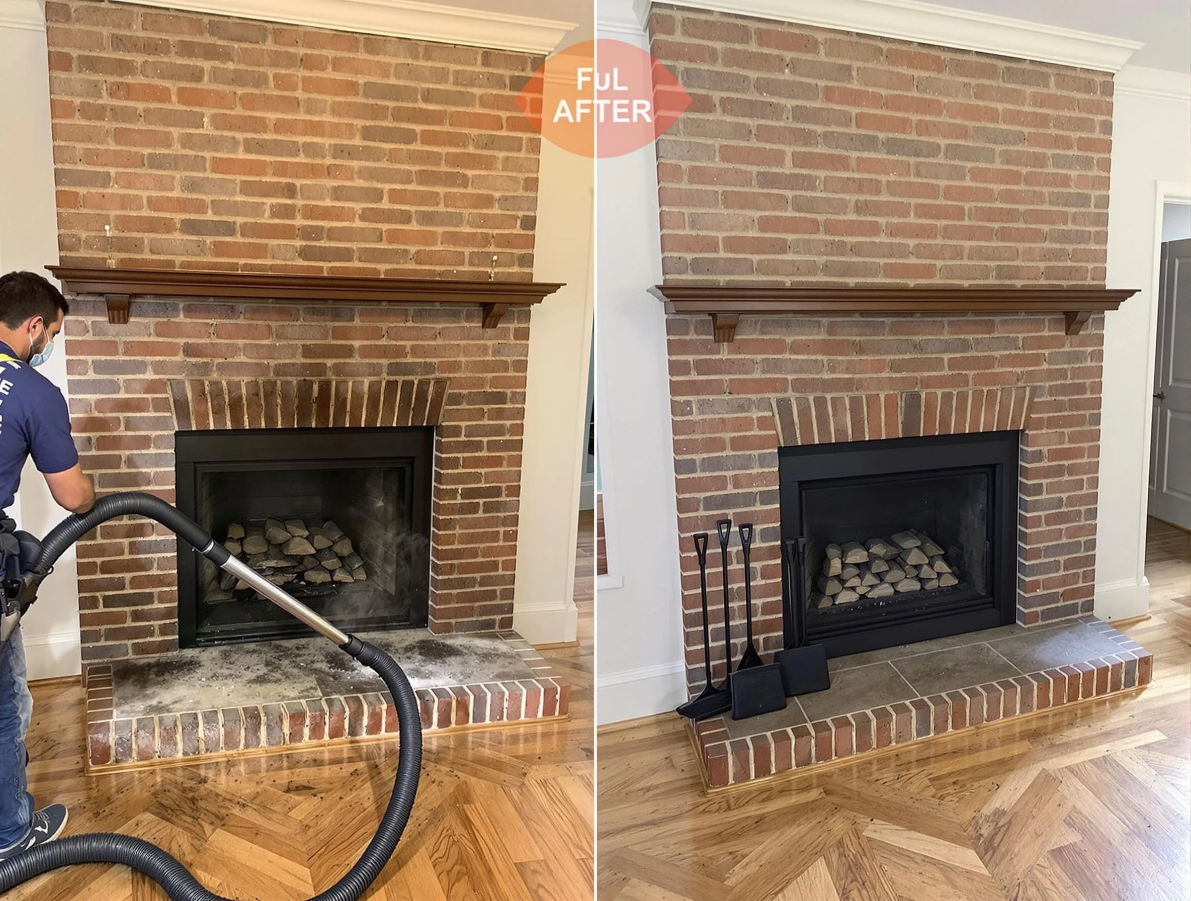 Emporia Chimney Sweep carefully sanitizing a fireplace in Emporia, VA