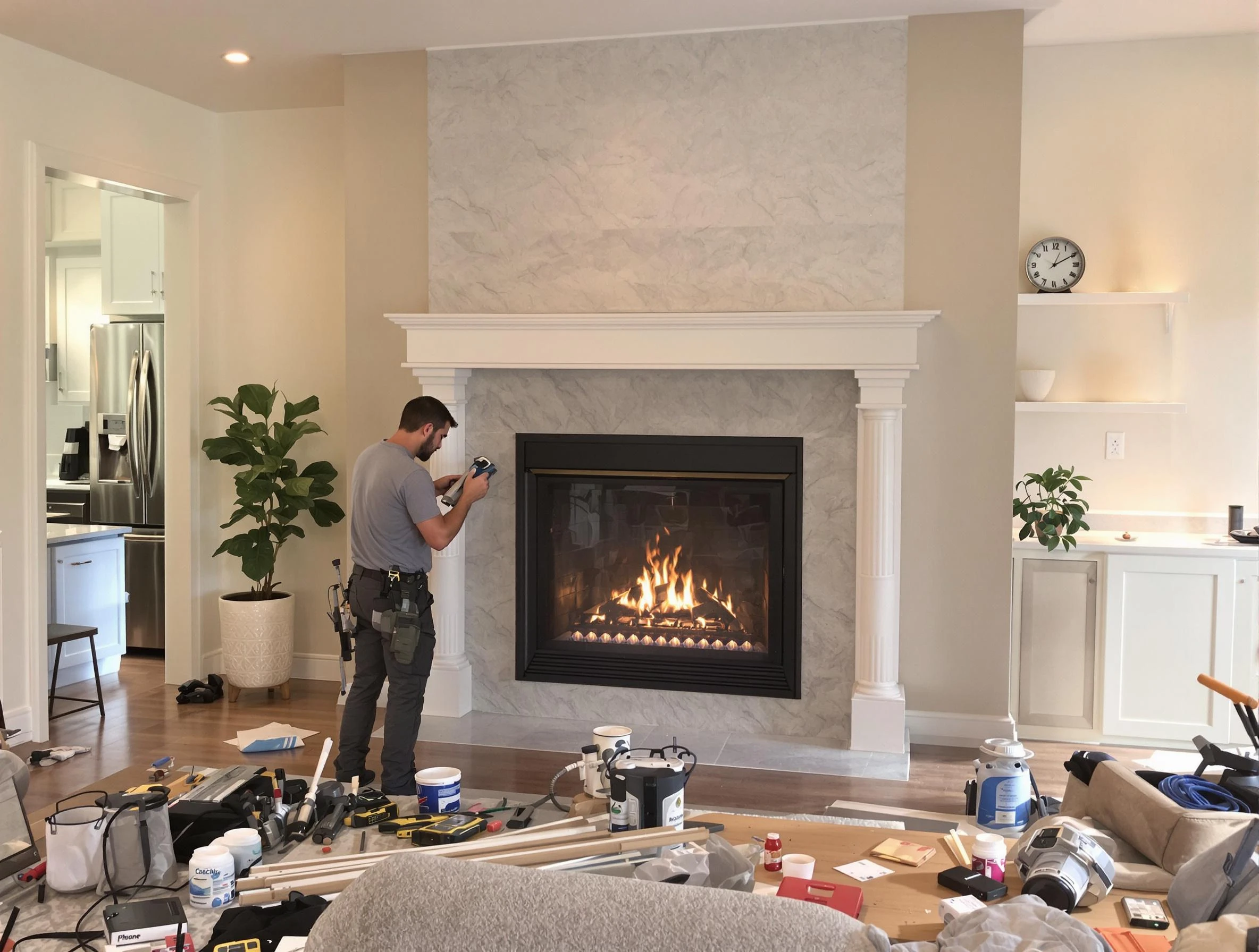 Newly installed fireplace by Emporia Chimney Sweep in Emporia, VA