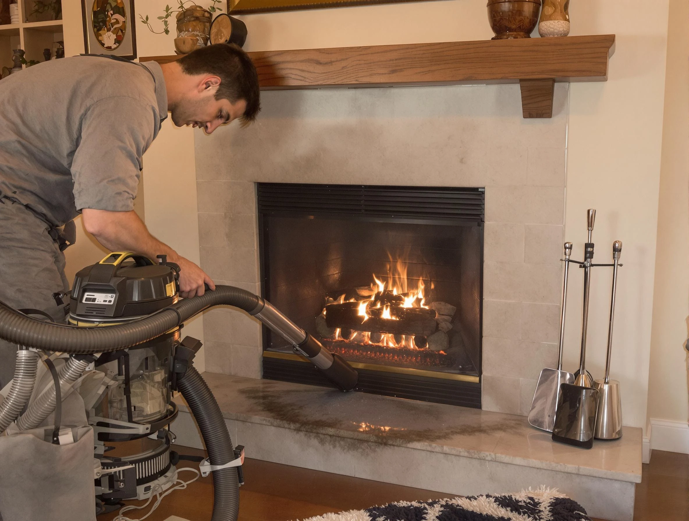Routine fireplace upkeep by Emporia Chimney Sweep in Emporia, VA
